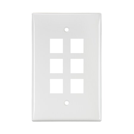 WALLPLATES WP 6PORT SG MID WH